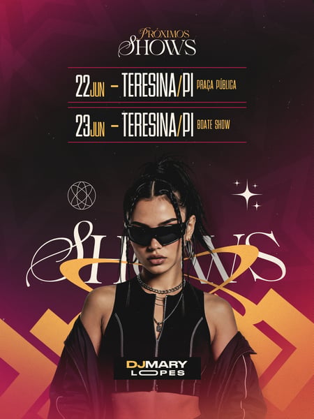 21 AGENDA SEMANAL ARTISTA PRÓXIMOS SHOWS FEED PSD EDITÁVEL