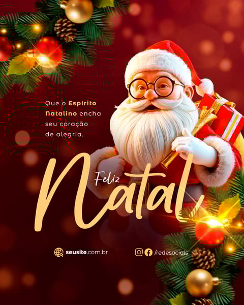 NATAL FEED 25 DE DEZEMBRO SOCIAL MEDIA FEED PSD EDITÁVEL