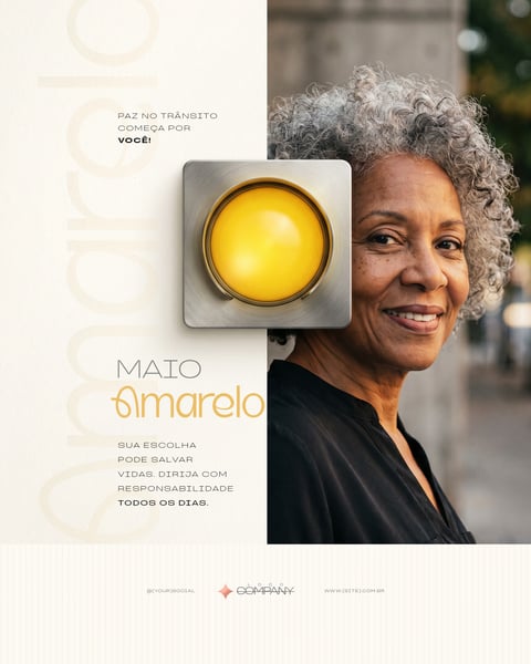 Maio Amarelo Campanha de Conscientização Trânsito Social Media PSD Editável 1