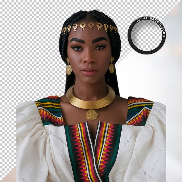 MULHER NEGRA AFRO ELEMENTO PSD PNG 50