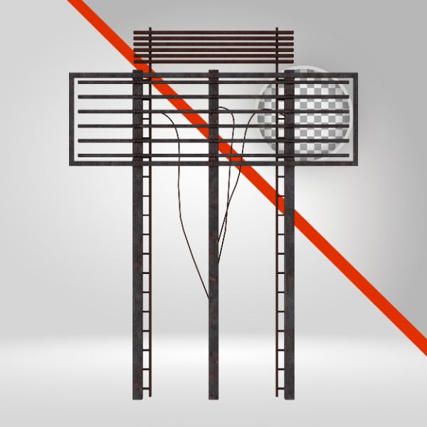 ESTRUTURA DE METAL, GRADE 3D PRA COMPOSIÇÃO, OUTDOOR ANTIGO