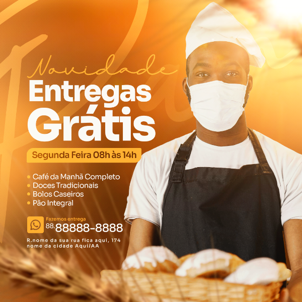 ENTREGA GRÁTIS PANIFICADORA SOCIAL MEDIA PSD