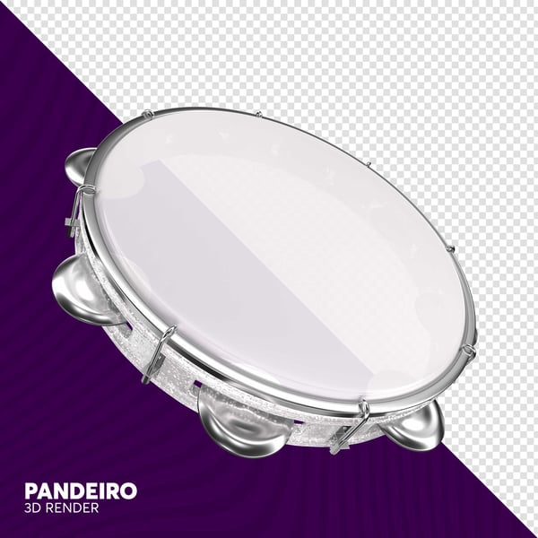 ELEMENTO 3D PANDEIRO CARNAVAL PNG