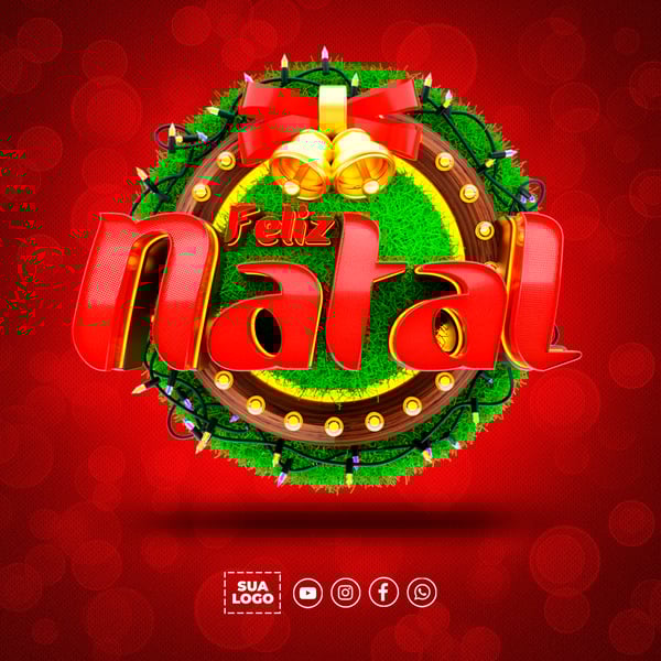 SELO 3D FELIZ NATAL REDES SOCIAIS