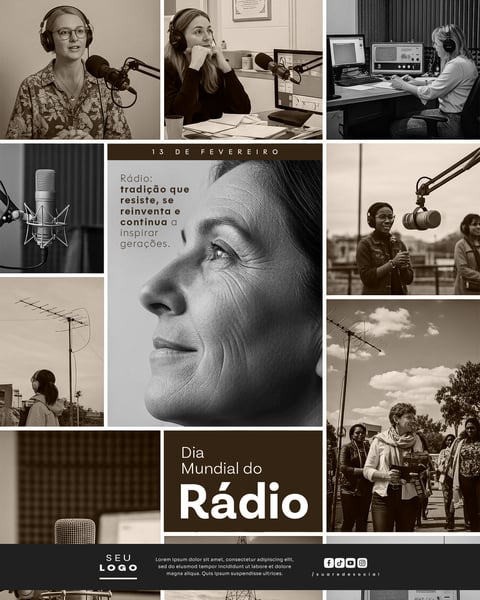 DIA MUNDIAL DO RÁDIO 13 DE FEVEREIRO SOCIAL MEDIA PSD EDITÁVEL 3