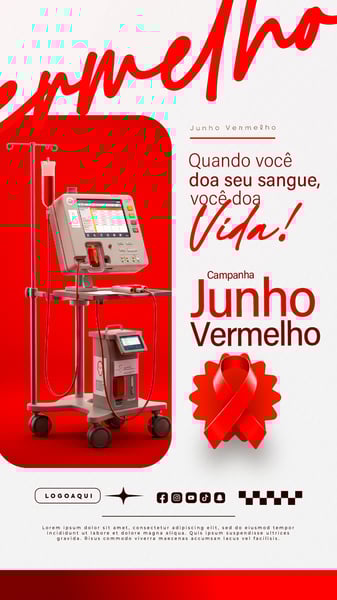 JUNHO VERMELHO CAMPANHA DE DOAÇÃO DE SANGUE CAMPANHA DE SAÚDE SOCIAL MEDIA STORY 10