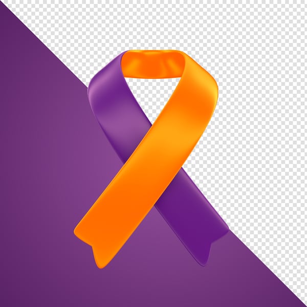 ELEMENTO 3D FEVEREIRO LARANJA FEVEREIRO ROXO LAÇO PNG