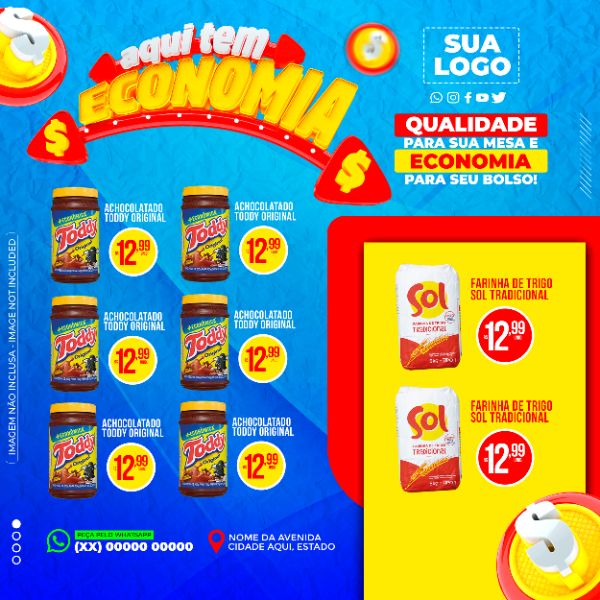 Encarte de Supermercado Social Media PSD Editável