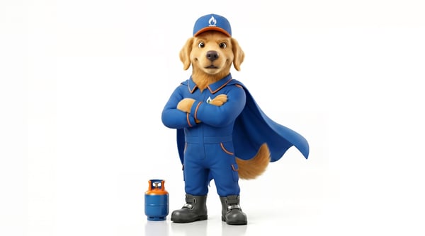 Mascote Cãogas da distribuidora de gás 5