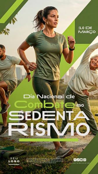 DIA NACIONAL DE COMBATE AO SEDENTARISMO 10 DE MARÇO STORY SOCIAL MEDIA PSD EDITÁVEL 1