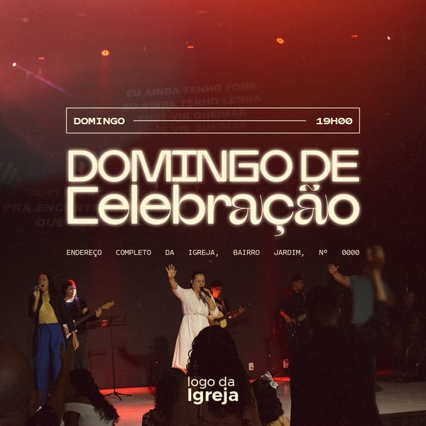 CULTO DE DOMINGO E CELEBRAÇÃO 6 PSD EDITÁVEL