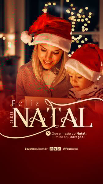 FELIZ NATAL 25 DE DEZEMBRO SOCIAL MEDIA PSD EDITÁVEL
