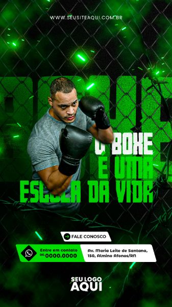 STORY - AULAS DE BOXE | ESPORTE | LUTA | PSD EDITÁVEL