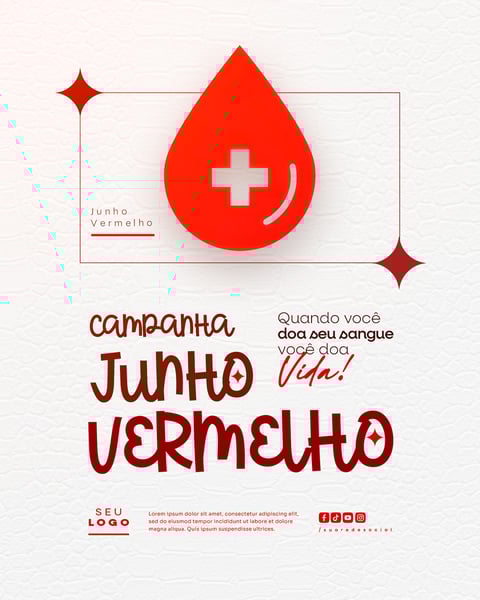 JUNHO VERMELHO CAMPANHA DE DOAÇÃO DE SANGUE CAMPANHA DE SAÚDE SOCIAL MEDIA FEED 2