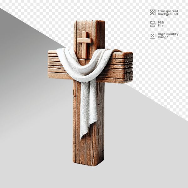 CRUZ DE MADEIRA - ELEMENTO 3D PARA COMPOSIÇÃO