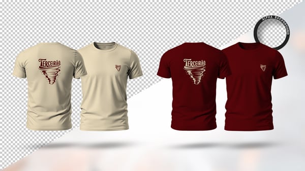 MOCKUP CAMISETA TERCEIRÃO CAMISA DESIGN T-SHIRT TEMPLATE TOTALMENTE EDITÁVEL PSD