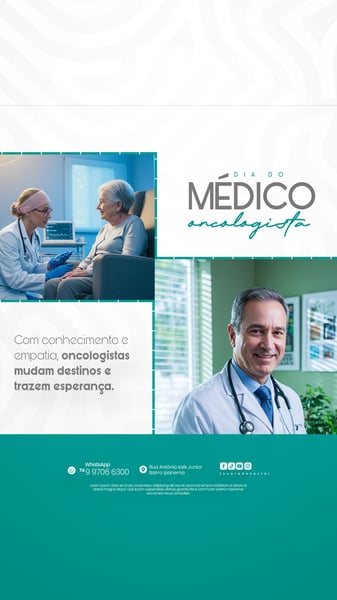 09 DE JULHO - DIA DO MÉDICO ONCOLOGISTA - FLYER SOCIAL MEDIA PSD EDITÁVEL
