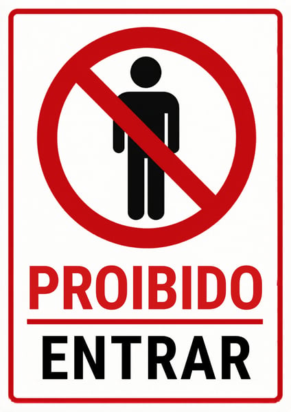 PLACA PROIBIDO ENTRAR CANVA EDITÁVEL