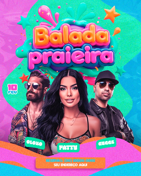 FLYER PARA EVENTOS BALADA PRAEIRA 3 FEED