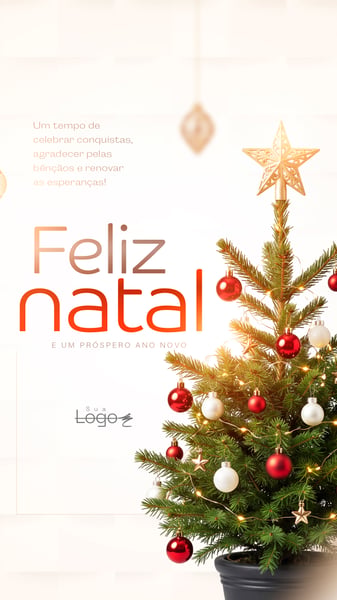 FELIZ NATAL ÁRVORE DECORADA SOCIAL MEDIA FLYER PSD EDITÁVEL STORY