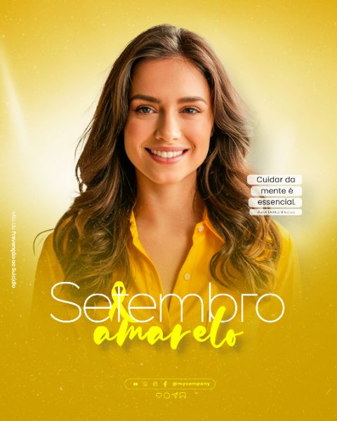 SETEMBRO AMARELO – MÊS DE PREVENÇÃO AO SUICÍDIO SOCIAL MEDIA FLYER PSD EDITÁVEL