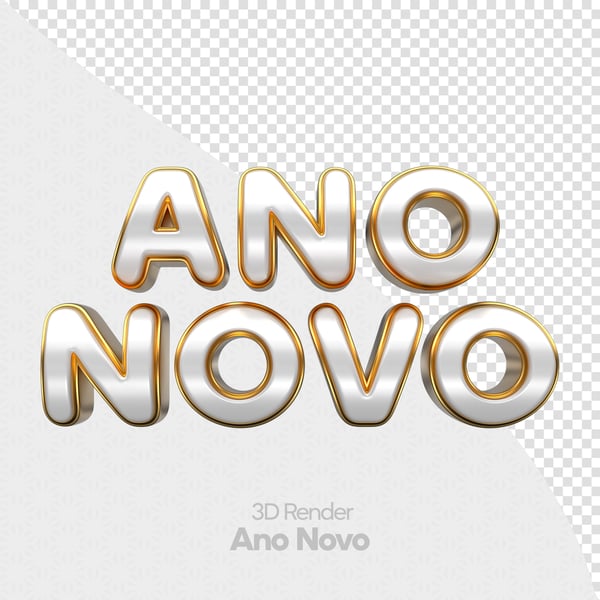 SELO 3D TEXTO FELIZ ANO NOVO REVEILLON PNG