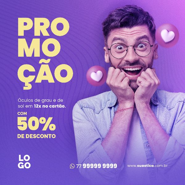 PROMOCAO 50% DE DESCONTO | SOCIAL MEDIA - ÓTICA