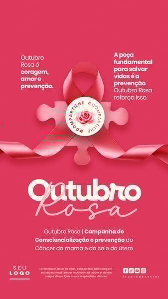 OUTUBRO ROSA CAMPANHA DE CONSCIENTIZAÇÃO E PREVENÇÃO DO CÂNCER DA MAMA E DO COLO DO ÚTERO STORY 6