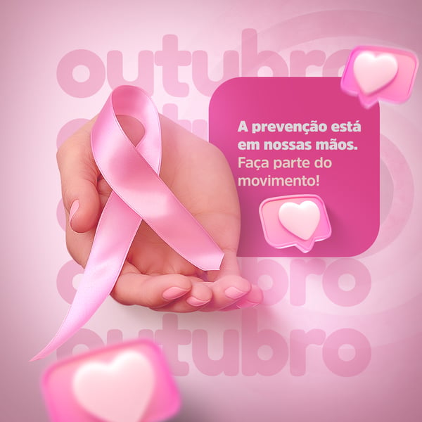 Outubro Rosa Câncer de Mama Social Media PSD Editável