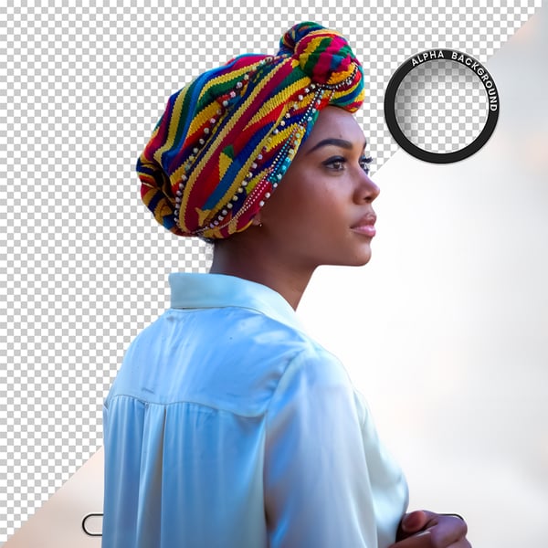 MULHER NEGRA AFRO ELEMENTO PSD PNG