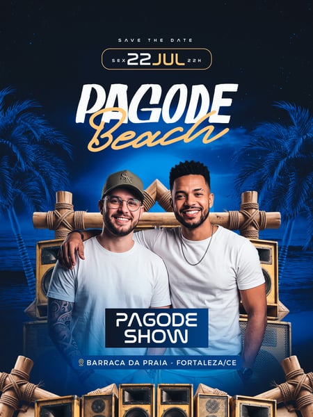 22 FLYER EVENTO PAGODE BEACH FEED PSD EDITÁVEL