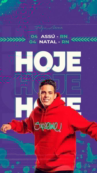 FLYER ARTISTA AGENDA DE SHOWS HOJE FELIPE AMORIM STORIES