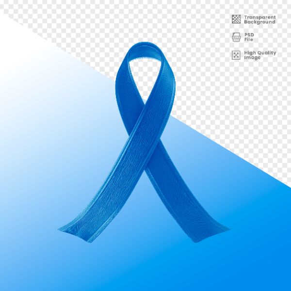ELEMENTO 3D PARA COMPOSIÇÃO FITA AZUL LUTA CONTRA O CÂNCER