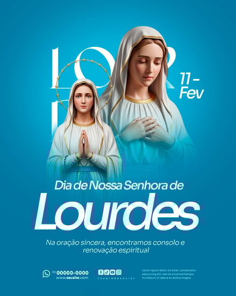 DIA DE NOSSA SENHORA DE LOURDES 11 DE FEVEREIRO SOCIAL MEDIA PSD EDITÁVEL 5