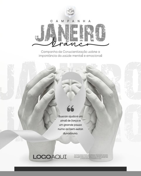 JANEIRO BRANCO SAÚDE MENTAL FITA CÉREBRO SOCIAL MEDIA FLYER PSD EDITÁVEL