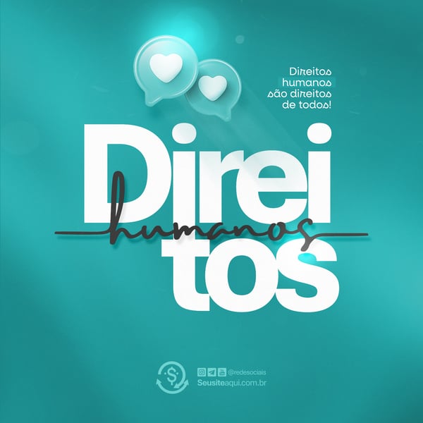 DIA INTERNACIONAL DOS DIREITOS HUMANOS 10 DE DEZEMBRO SOCIAL MEDIA PSD EDITÁVEL