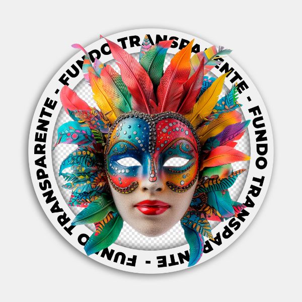 MÁSCARA COLORIDA | CARNAVAL | IMAGEM SEM FUNDO | PSD EDITÁVEL