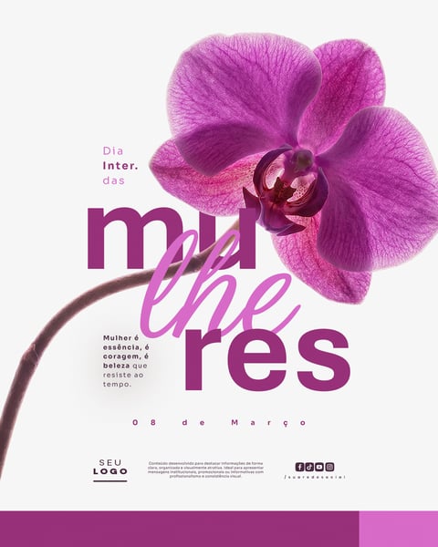 DIA INTERNACIONAL DAS MULHERES 08 DE MARÇO SOCIAL MEDIA PSD EDITÁVEL 2