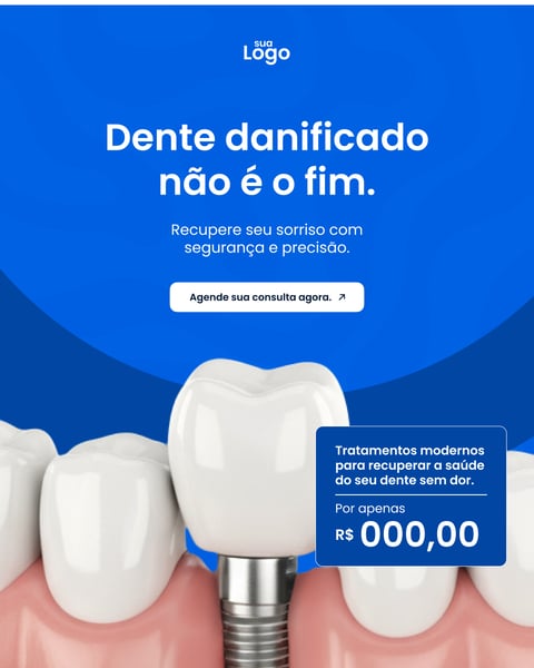 DENTE DANIFICADO NÃO É O FIM. Figma Social Media Template