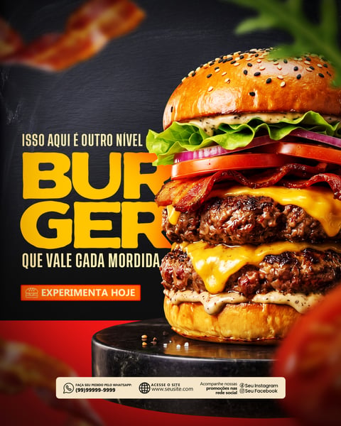 SOCIAL MEDIA HAMBURGERIA PSD EDITÁVEL 3