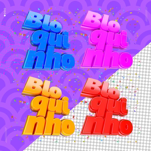 SELO 3D BLOQUINHO CARNAVAL PARA REDES SOCIAIS