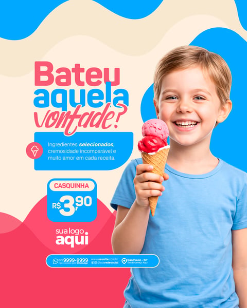 Social Media Sorveteria PSD Editável