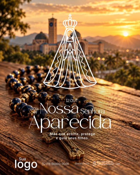 DIA DE NOSSA SENHORA APARECIDA 12 DE OUTUBRO SOCIAL MEDIA PSD EDITÁVEL 3