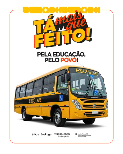 Novo Ônibus pela Educação Prefeitura Municipal Social Media PSD Editável