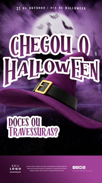 DIA DAS BRUXAS HALLOWEEN 31 DE OUTUBRO STORY SOCIAL MEDIA PSD EDITÁVEL 10