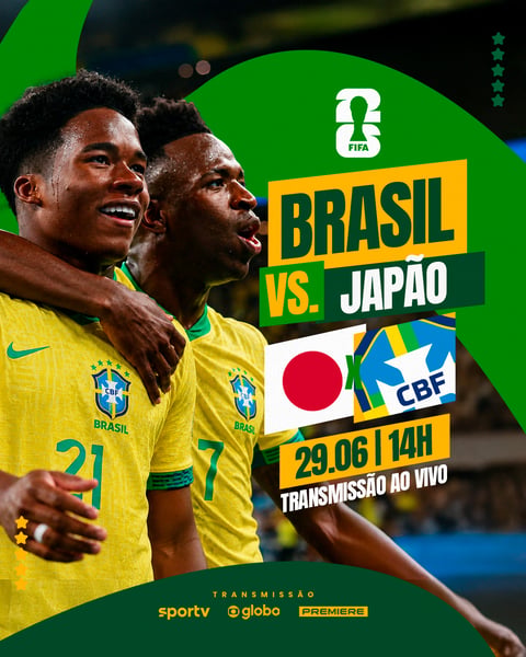 BRASIL X JAPÃO COPA DO MUNDO VINI JR E ENDRICK PSD EDITÁVEL