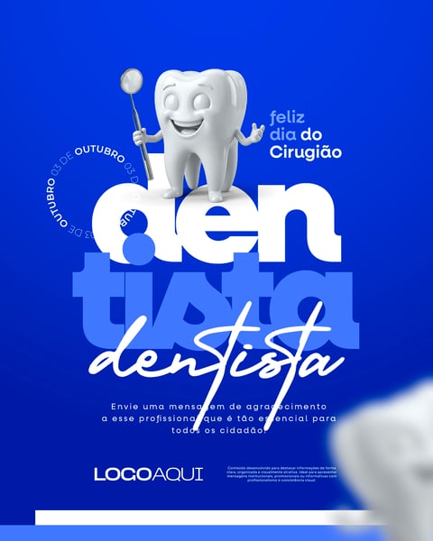 DIA DO CIRURGIÃO DENTISTA 03 DE OUTUBRO SOCIAL MEDIA FLYER PSD EDITÁVEL