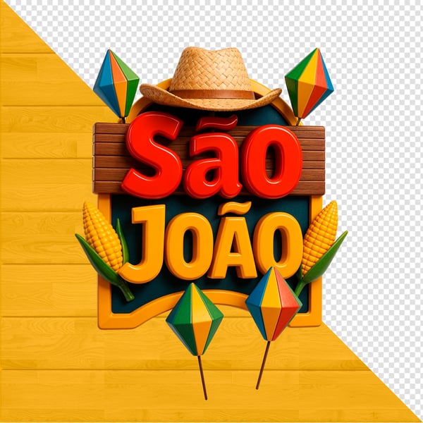 SELO 3D SÃO JOÃO SEM FUNDO PNG TRANSPARENTE 02