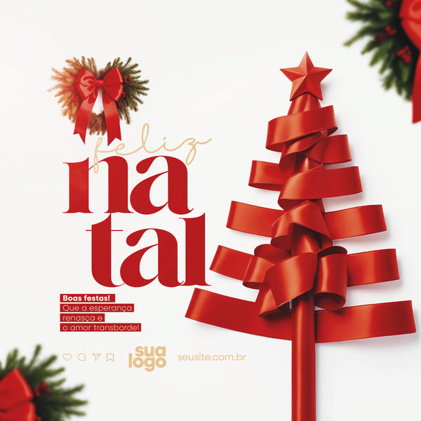 Feliz Natal Post Social Media PSD Editável