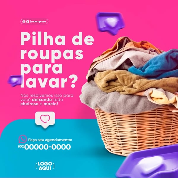 POST SERVIÇO DE LIMPEZA FAXINA PILHA DE ROUPAS PARA LAVAR FEED